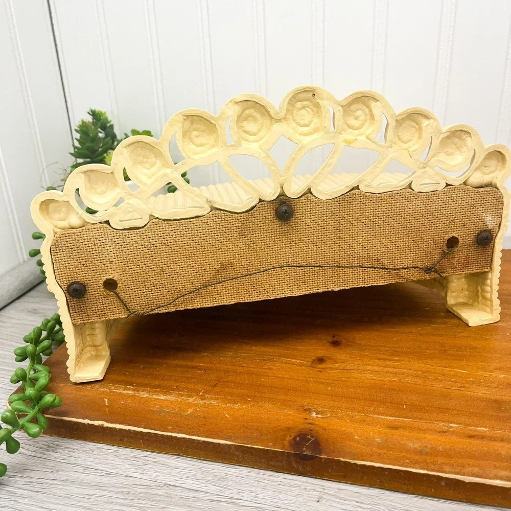 Boho Beige Burwood Plant Shelf:‎ Mid-Century Faux Wicker Decor